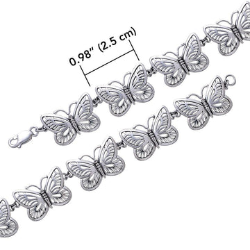 Channeling the butterflyโ€s spirit ~ Sterling Silver Jewelry Link Bracelet TBG220 - Jewelry